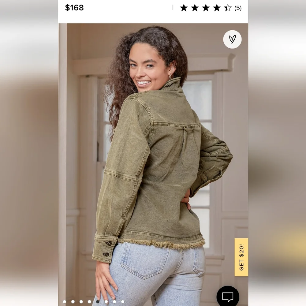 Free People Olive shirt jacket - Picture 4 of 8